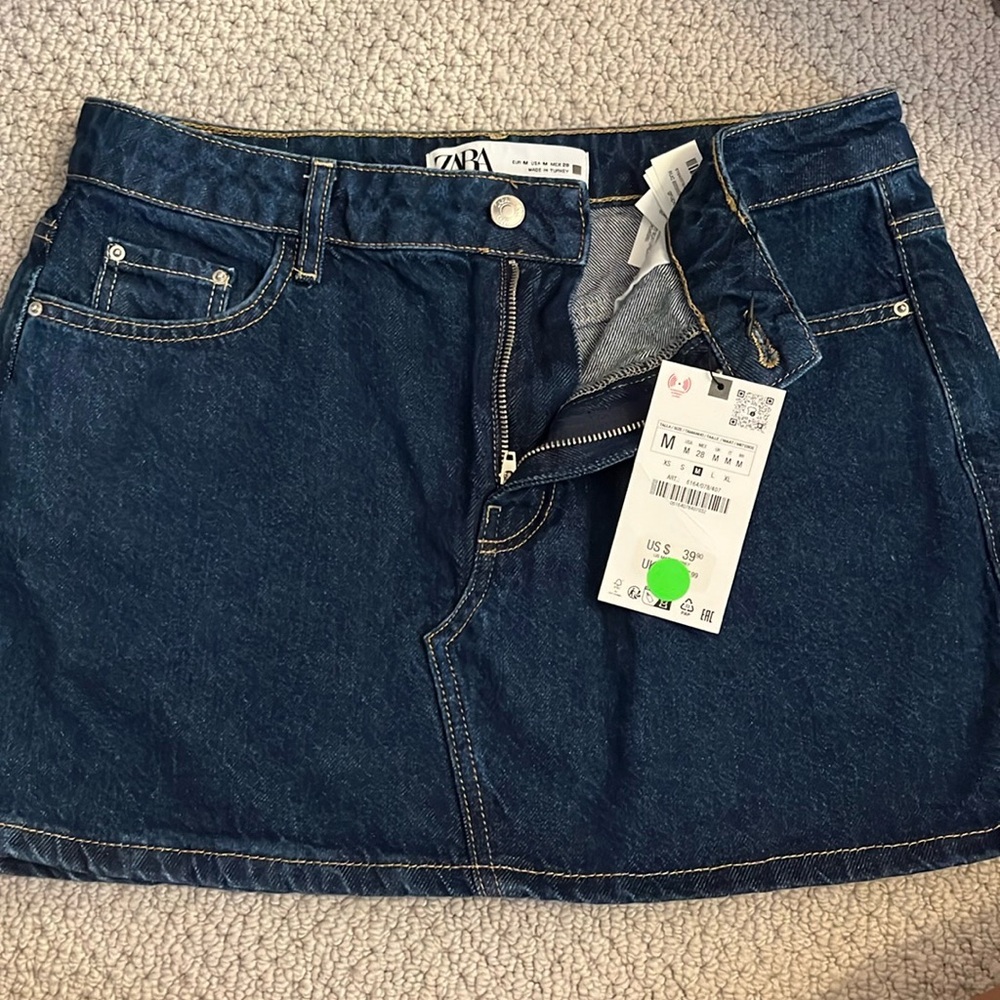 Zara denim mini skirt